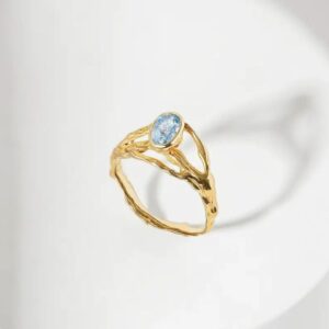 Pierścionek Twigs, złoto z Topazem