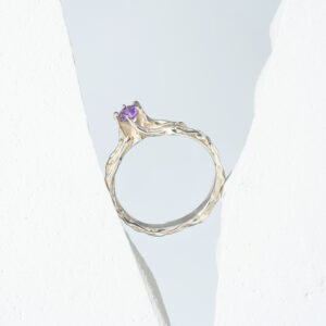 Pierścionek Twigs, srebro z Ametystem